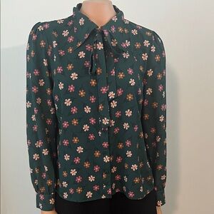 Princess Highway Dark Green Floral Blouse
